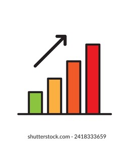 Business chart icon symbol vector illustration