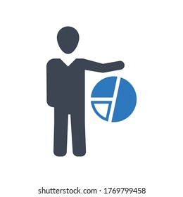 Business chart icon (vector illustration)