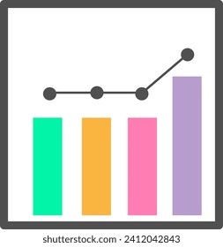 Business Chart Icon: Vector Symbol for Growth and Data Graphic Pictogram. Illustration of Infographic Design Image.