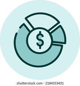 Business chart, illustration, vector on a white background.
