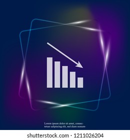 Business chart of income and expenses neon light vector icon. Layers grouped for easy editing illustration. For your design