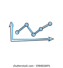 Business chart of income and expenses on white isolated background.