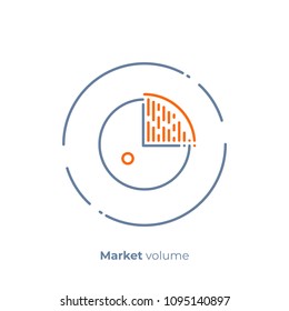 Business chart line art icon, investment trading vector art, outline finance statistic illustration