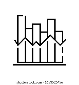 Business chart line icon, concept sign, outline vector illustration, linear symbol.