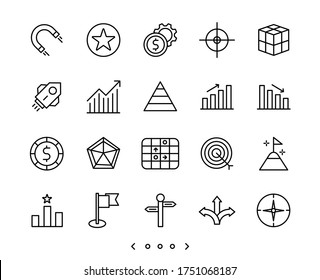 Business and chart line icon set vector