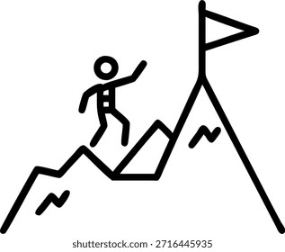 Visitenkarte Berg mit Kletterkonzept als Vektorgrafik einer Visitenkarte, die eine Berglandschaft mit einem kleinen Kletterer bildet, der sie skaliert. Kamera folgt dem Aufstieg der Bergsteiger. Das Bild symbolisiert die Herausforderungen und das Wachstum bei der Erzielung von Geschäftserfolg. in Foto Stock Concept , Kopienraum für Werbung oder Banner mit Foto Realistic als hochwertiges Detail —ar 7:2
