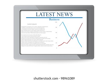 Business chart on tablet