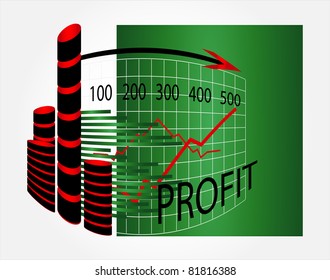 business chart on white background