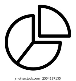 Business chart pie icon with simple and line style