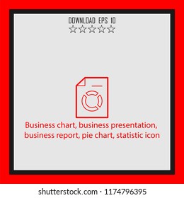 Business chart, pie chart, statistic icon line icon