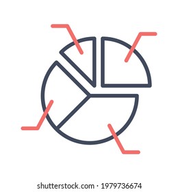 Business, chart, presentation, statistics, pie chart icon vector image. Can also be used for banking and finance. Suitable for use on web apps, mobile apps and print media.