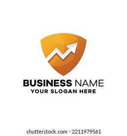Business Chart Protection Gradient Icon Logo