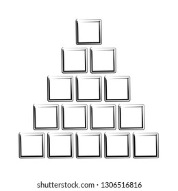 Business chart rectangle pyramid vector design element simple hierarchy black isolated on white 