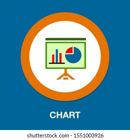 Business Chart Report On Board - Presentation Billboard Sign Icon