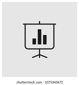 Business chart sign icon in trendy flat style isolated on grey background, presentation symbol vector illustration for web
