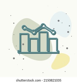 Business chart vector image of income and expenses on multicolored background. Layers grouped for easy editing illustration. For your design.