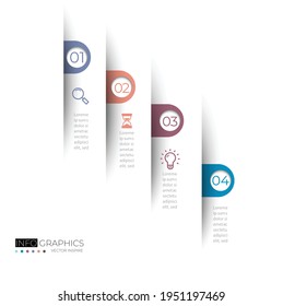 Gráfico de negocios Plantilla de infografía vectorial para presentación de diagrama, gráfico, concepto de negocio con opciones de 3 ó 4 elementos