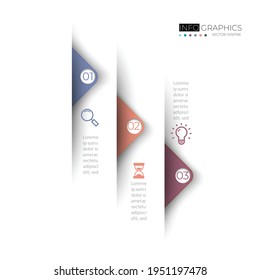 Gráfico de negocios Plantilla de infografía vectorial para presentación de diagrama, gráfico, concepto de negocio con opciones de 3 ó 4 elementos