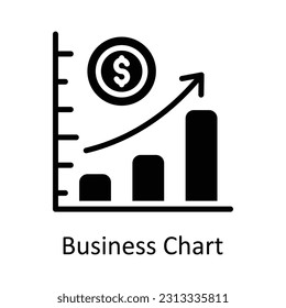 Business Chart Vector    Solid  Icon Design illustration. Digital Marketing  Symbol on White background EPS 10 File