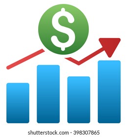 Business Chart vector toolbar icon for software design. Style is a gradient icon symbol on a white background.