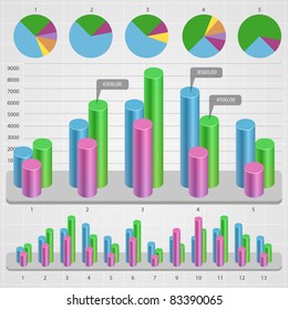 Business charts. Abstract business and industry web symbols