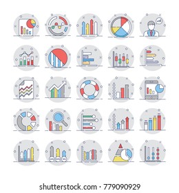 Business Charts and Diagrams Flat Circular Icons 4