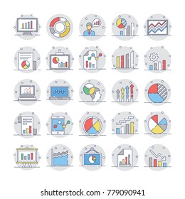 Business Charts and Diagrams Flat Circular Icons 3