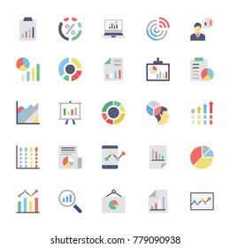 Business Charts and Diagrams Flat Icons 2