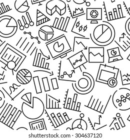 Business Charts Icon Pattern Background 
