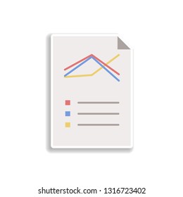 business charts sticker icon. Elements of charts in color icons. Simple icon for websites, web design, mobile app, info graphics