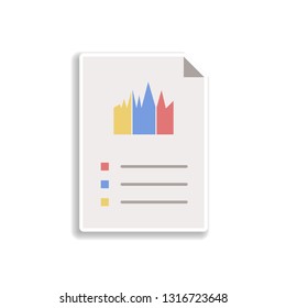 business charts sticker icon. Elements of charts in color icons. Simple icon for websites, web design, mobile app, info graphics