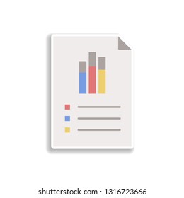 business charts sticker icon. Elements of charts in color icons. Simple icon for websites, web design, mobile app, info graphics
