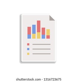 business charts sticker icon. Elements of charts in color icons. Simple icon for websites, web design, mobile app, info graphics