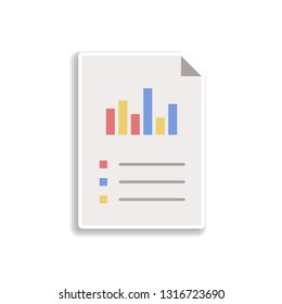business charts sticker icon. Elements of charts in color icons. Simple icon for websites, web design, mobile app, info graphics