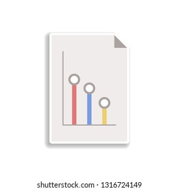 business charts sticker icon. Elements of charts in color icons. Simple icon for websites, web design, mobile app, info graphics
