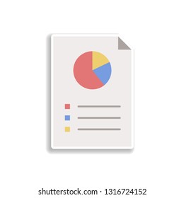 business charts sticker icon. Elements of charts in color icons. Simple icon for websites, web design, mobile app, info graphics