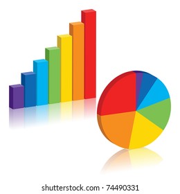 Business charts, vector EPS 8