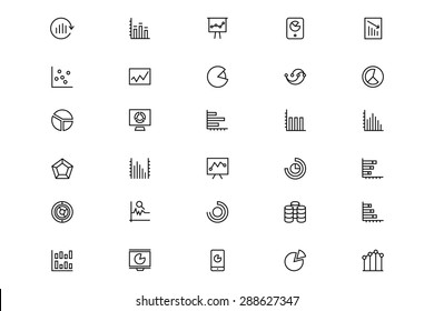 Business Charts Vector Line Icons 4