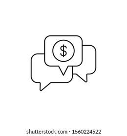 business chat - minimal line web icon. simple vector illustration. concept for infographic, website or app.