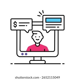 Business Chat Vector Filled outline illustration style icon. EPS 10 file