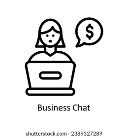 Ilustración de diseño del contorno vectorial de conversación empresarial. Símbolo del archivo EPS 10 de fondo blanco