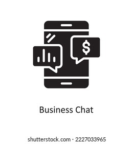 Business Chat Vector Solid Icon Design illustration. Cloud Computing Symbol on White background EPS 10 File