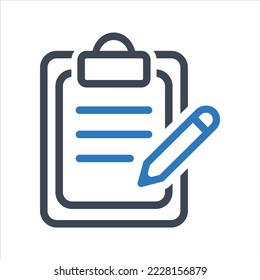 Business checklist icon, Todo list icon. Vector and glyph