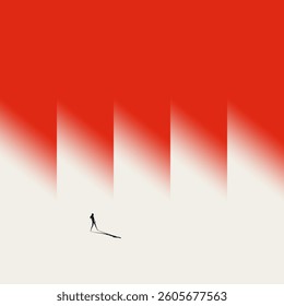 Business choice abstract vector concept. Symbol of challenge, decision, contemplation. Minimal design eps10 illustration.