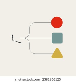 Business choice, decision minimal illustration. Symbol of strategy, challenge, opportunity. Editable eps10 vector.