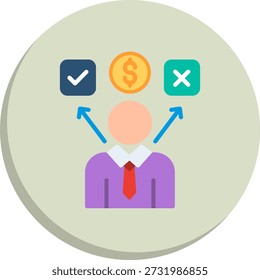 Business choice Flat Circle Style Icon