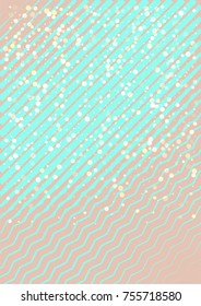Business Christmas Background. Noble Tender Pink Blue Futuristic Design with Snow Confetti. Vector Holiday Festive Design. Business Christmas Background, Snowfall Confetti, New Year Celebration Banner