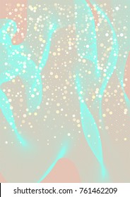 Business Christmas Background. Noble Tender Pink Blue Futuristic Design with Snow Confetti. Vector Holiday Festive Design. Business Christmas Background, Snowfall Confetti, New Year Celebration Banner