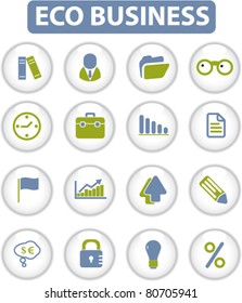 business circle buttons icons, signs, vector illustrations