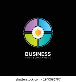 business circle coloured logo design vector
